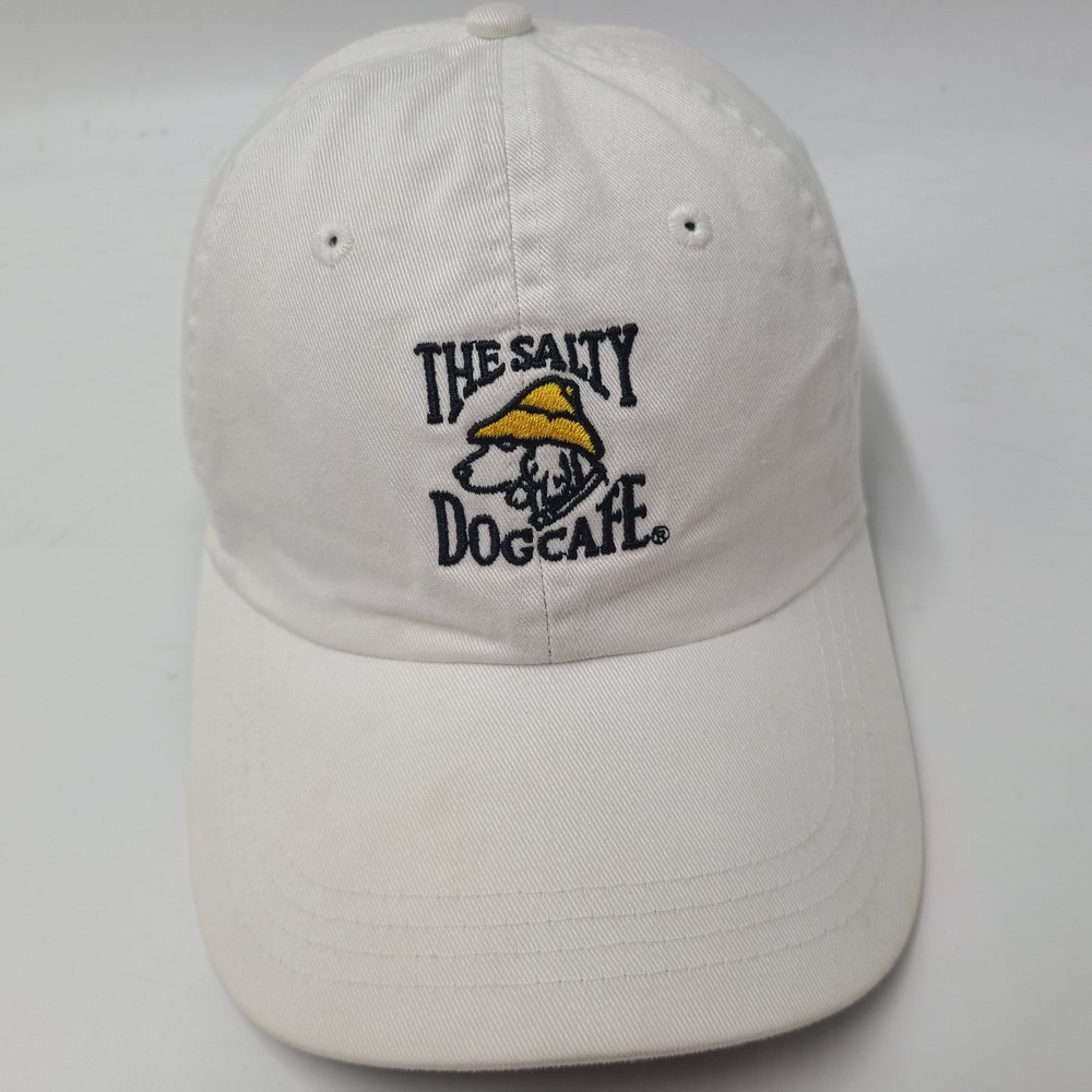 The Salty Dog Cafe Hat Adjustable (Fits Small) Ahead White Hilton Head‎ Island